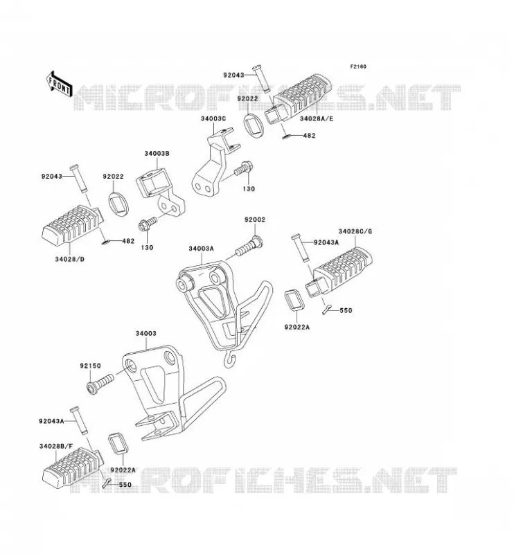REPOSE PIED Kawasaki MOTOS 650 2006 KLR650  KL650A6F