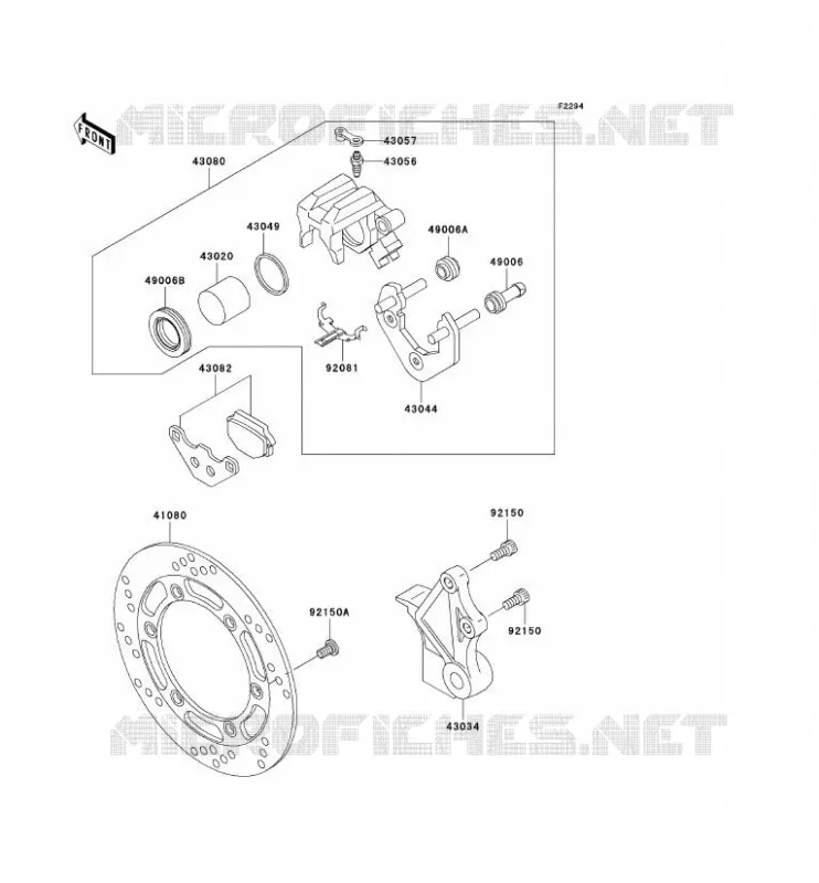 FREIN ARRIERE Kawasaki MOTOS 650 2007 KLR650  KL650A7F