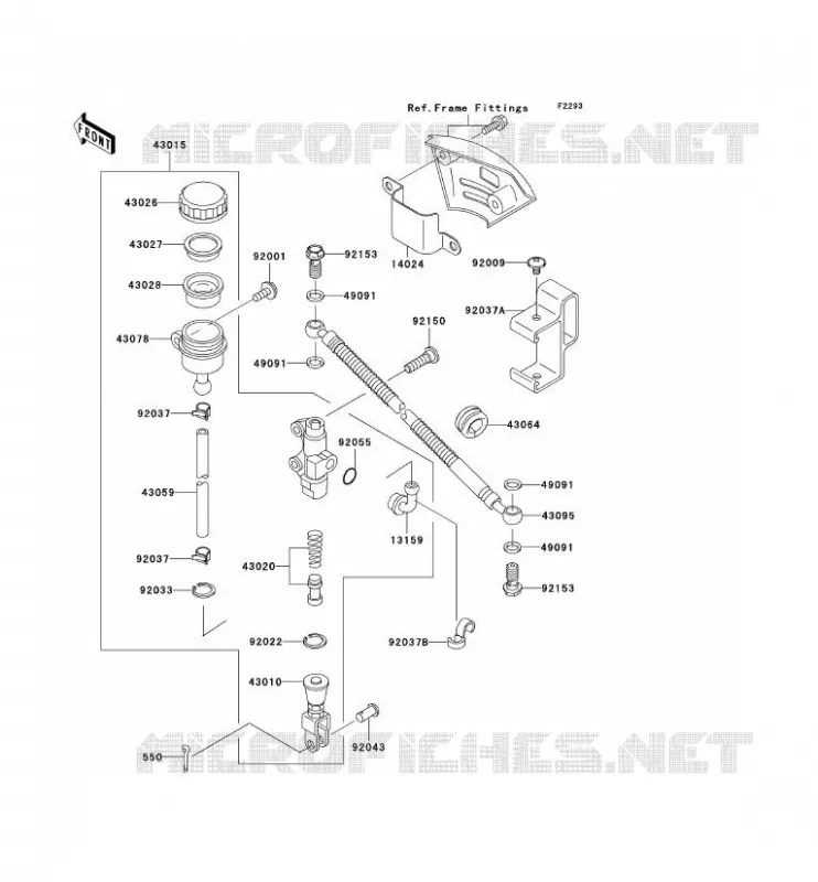MAITRE CYLINDRE ARRI&Egrave;RE Kawasaki MOTOS 650 2007 KLR650  KL650A7F