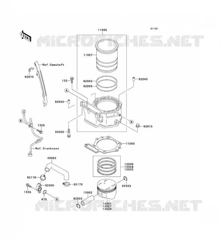 CYLINDRE/PISTON Kawasaki MOTOS 650 1989 TENGAI  KL650-B1