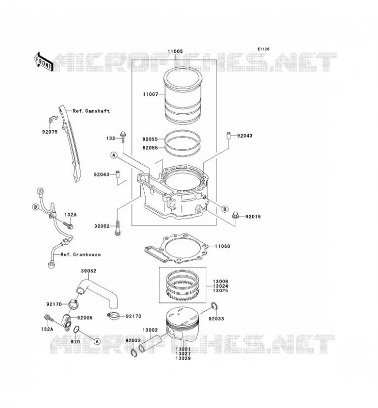 CYLINDRE/PISTON Kawasaki MOTOS 650 1990 TENGAI  KL650-B2