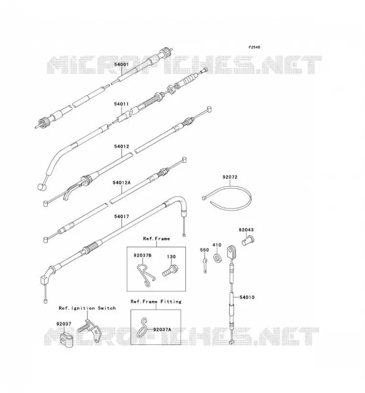 CABLE Kawasaki MOTOS 650 1991 TENGAI  KL650-B3