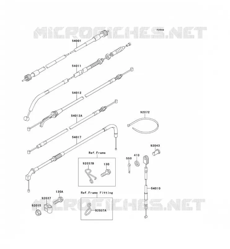 CABLE Kawasaki MOTOS 650 1991 TENGAI  KL650-B3