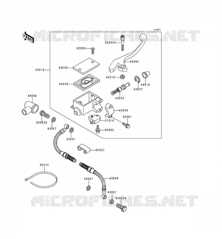 MAITRE CYLINDRE AV Kawasaki MOTOS 650 1995 KLR650  KL650-C1