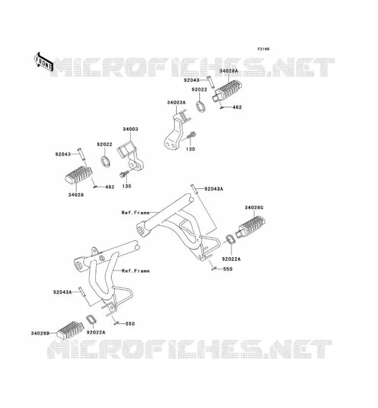 REPOSE PIED Kawasaki MOTOS 650 2004 KLR650  KL650-C10