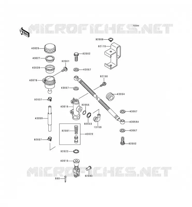 MAITRE CYLINDRE ARRI&Egrave;RE Kawasaki MOTOS 650 1996 KLR650  KL650-C2