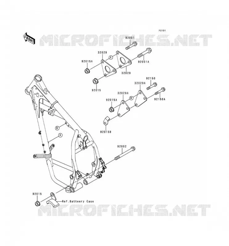 PIECE DE CADRE (COUVERTURE) Kawasaki MOTOS 650 1996 KLR650  KL650-C2