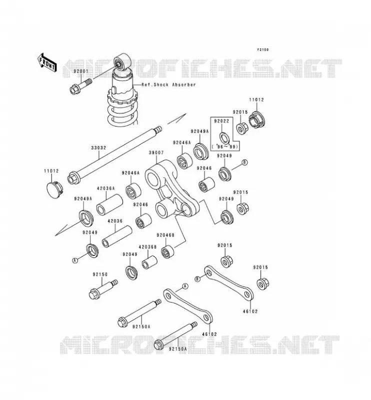 SUSPENSION Kawasaki MOTOS 650 1996 KLR650  KL650-C2