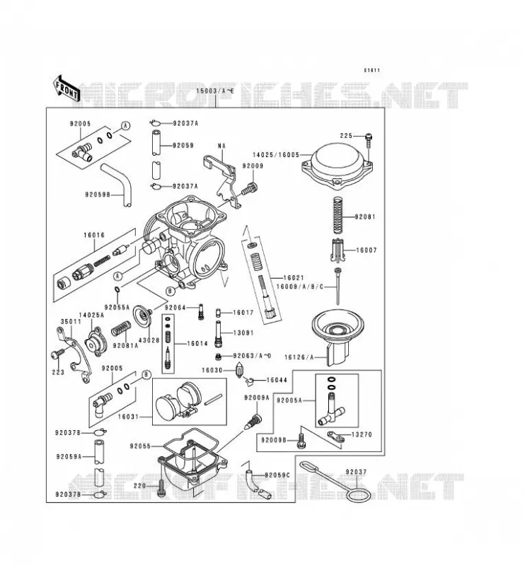 CARBURATEUR Kawasaki MOTOS 650 1996 KLR650  KL650-C2