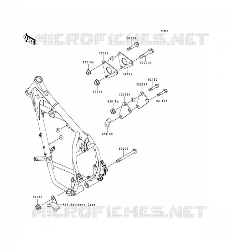 PIECE DE CADRE (COUVERTURE) Kawasaki MOTOS 650 1996 KLR650  KL650-C2