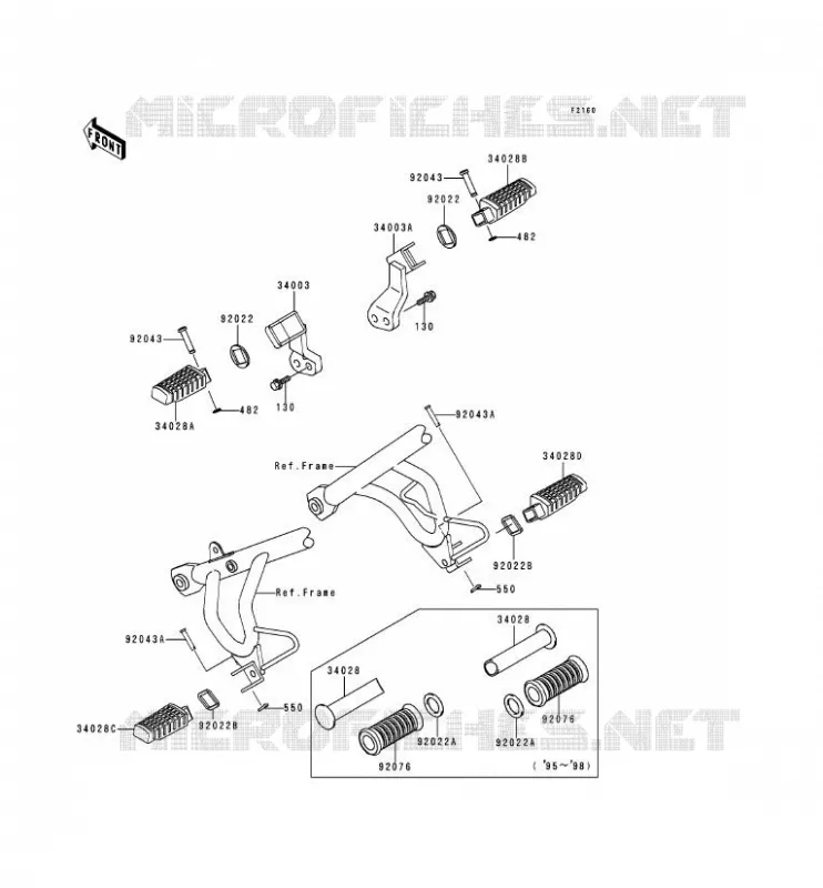 REPOSE PIED Kawasaki MOTOS 650 1998 KLR650  KL650-C4