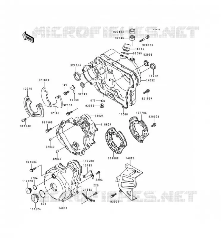 COUVERCLES MOTEUR Kawasaki MOTOS 650 1999 KLR650  KL650-C5