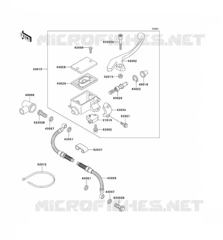 MAITRE CYLINDRE AV Kawasaki MOTOS 650 2000 KLR650  KL650-C6