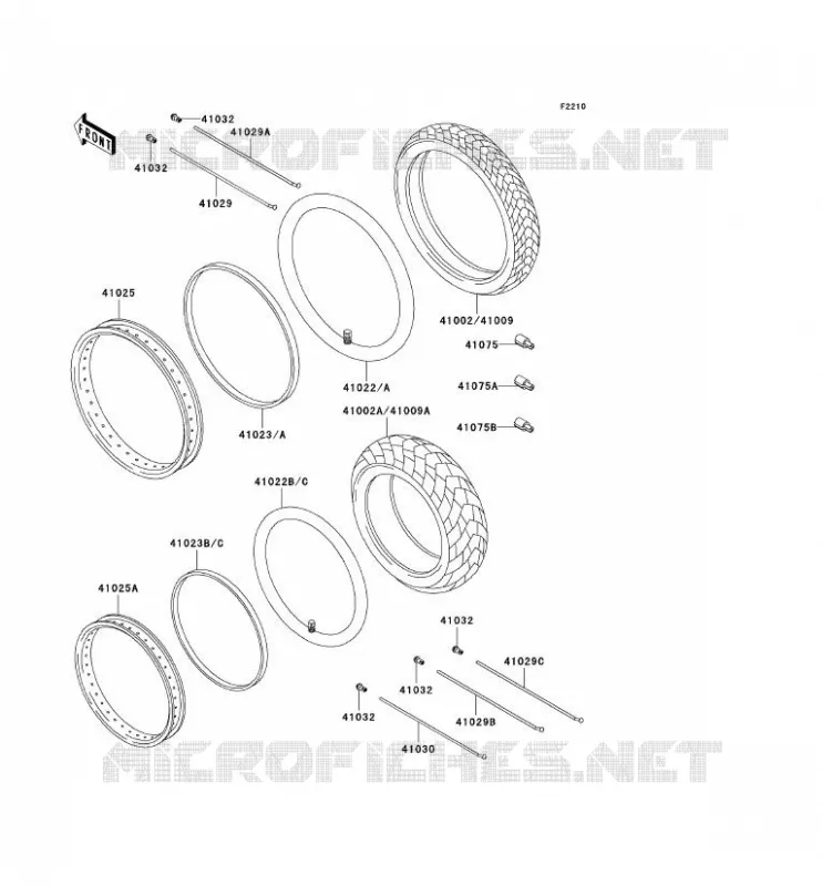 ROUE/PNEUS Kawasaki MOTOS 650 2000 KLR650  KL650-C6
