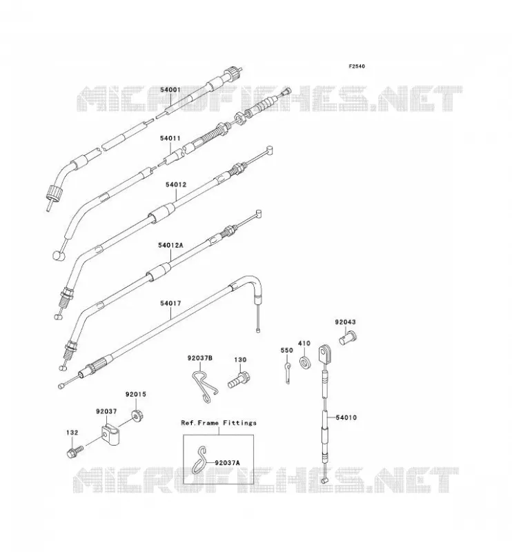 CABLES Kawasaki MOTOS 650 2001 KLR650  KL650-C7
