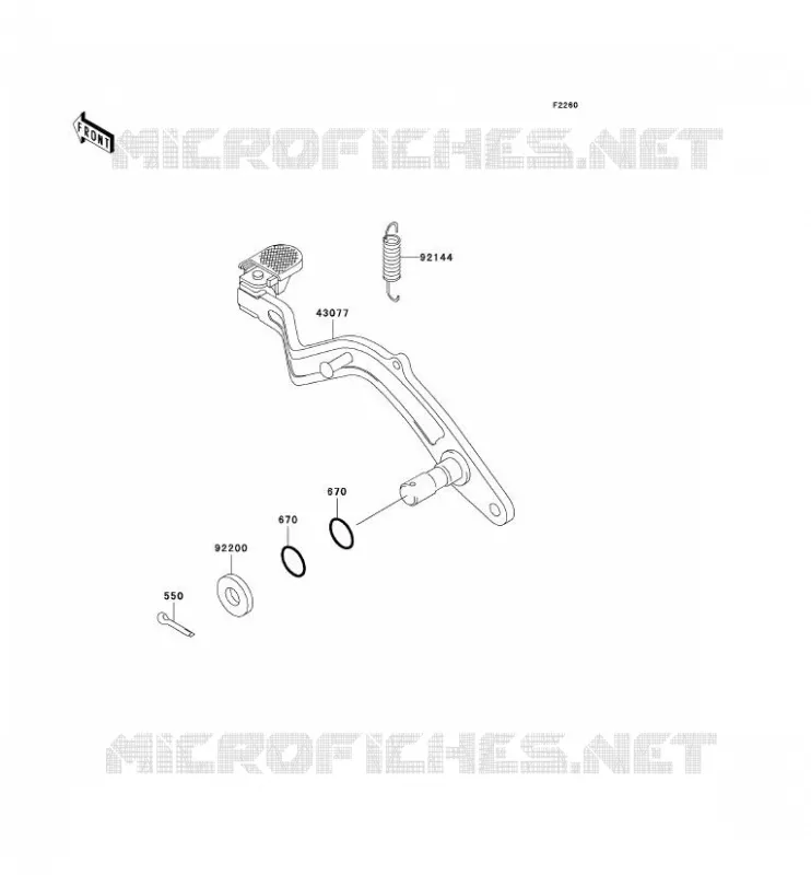 PEDALE DE FREIN Kawasaki MOTOS 650 2001 KLR650  KL650-C7