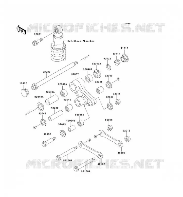 SUSPENSION Kawasaki MOTOS 650 2001 KLR650  KL650-C7