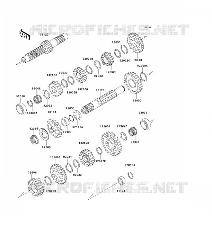 TRANSMISSION Kawasaki MOTOS 650 2001 KLR650  KL650-C7