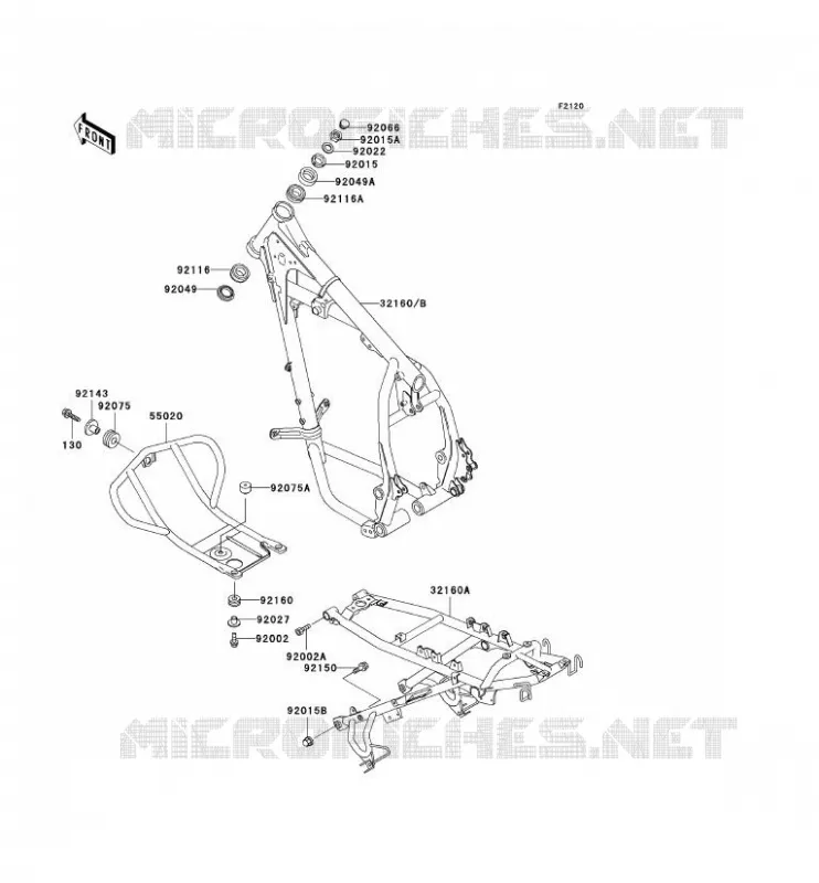 CH&Acirc;SSIS Kawasaki MOTOS 650 2001 KLR650  KL650-C7