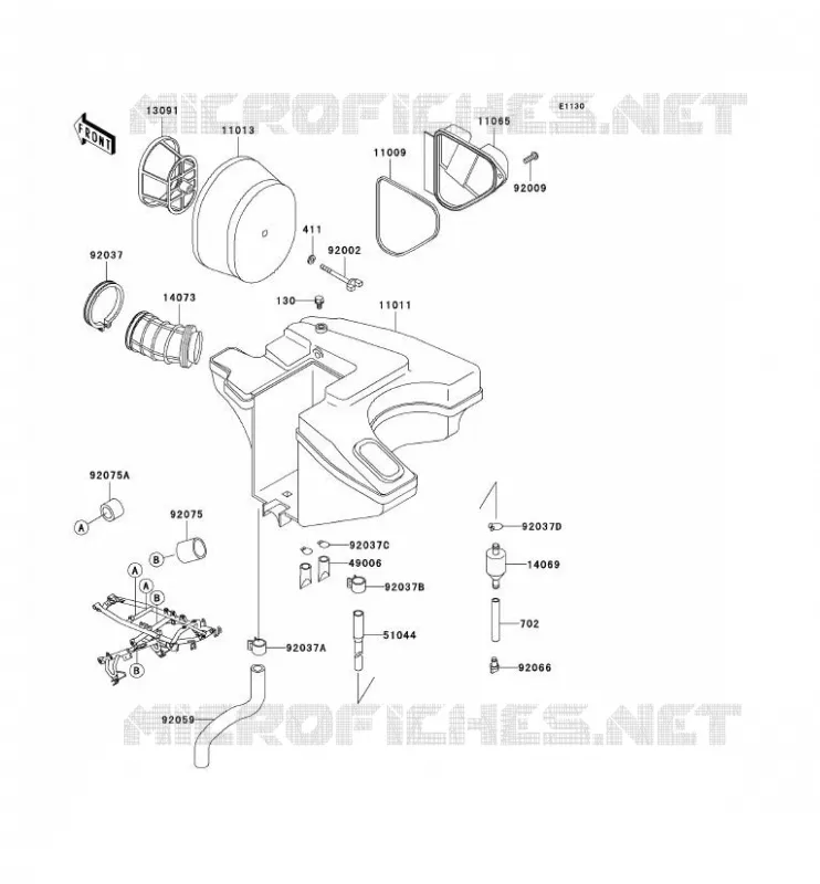 FILTRE A AIR Kawasaki MOTOS 650 2001 KLR650  KL650-C7