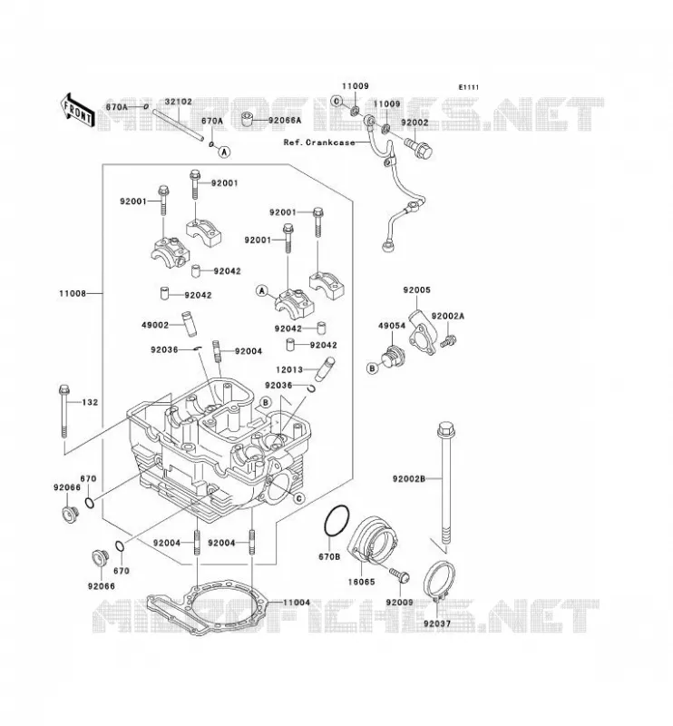 CULASSE Kawasaki MOTOS 650 2001 KLR650  KL650-C7