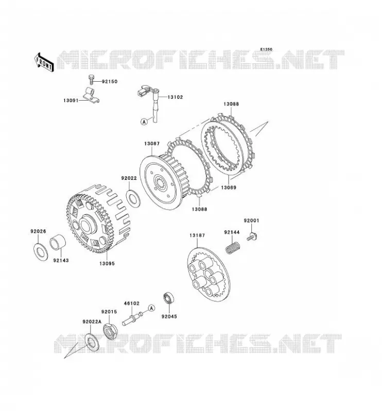 EMBRAYAGE Kawasaki MOTOS 650 2001 KLR650  KL650-C7