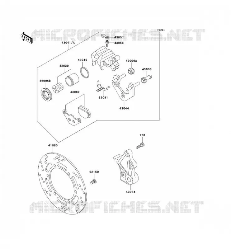 FREIN ARRIERE Kawasaki MOTOS 650 2001 KLR650  KL650-C7