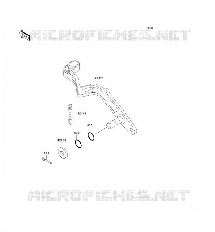 PEDALE DE FREIN Kawasaki MOTOS 650 2001 KLR650  KL650-C7