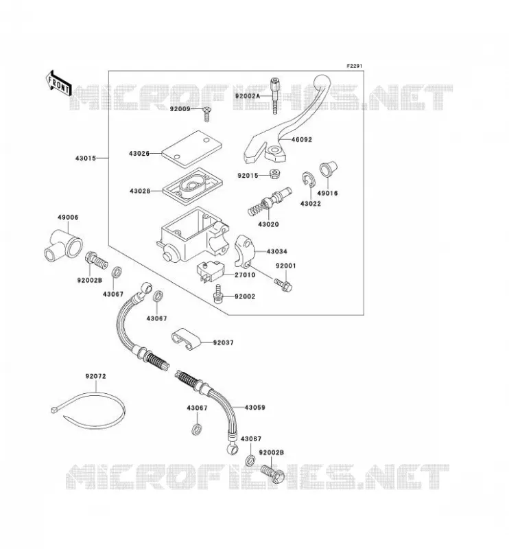 MAITRE CYLINDRE AV Kawasaki MOTOS 650 2002 KLR650  KL650-C8