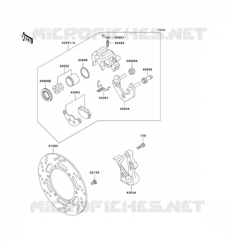 FREIN ARRIERE Kawasaki MOTOS 650 2002 KLR650  KL650-C8