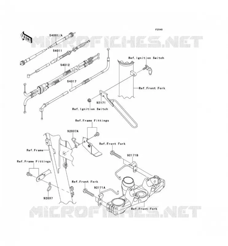 CABLES Kawasaki MOTOS 650 2008 KLR650  KL650E8F