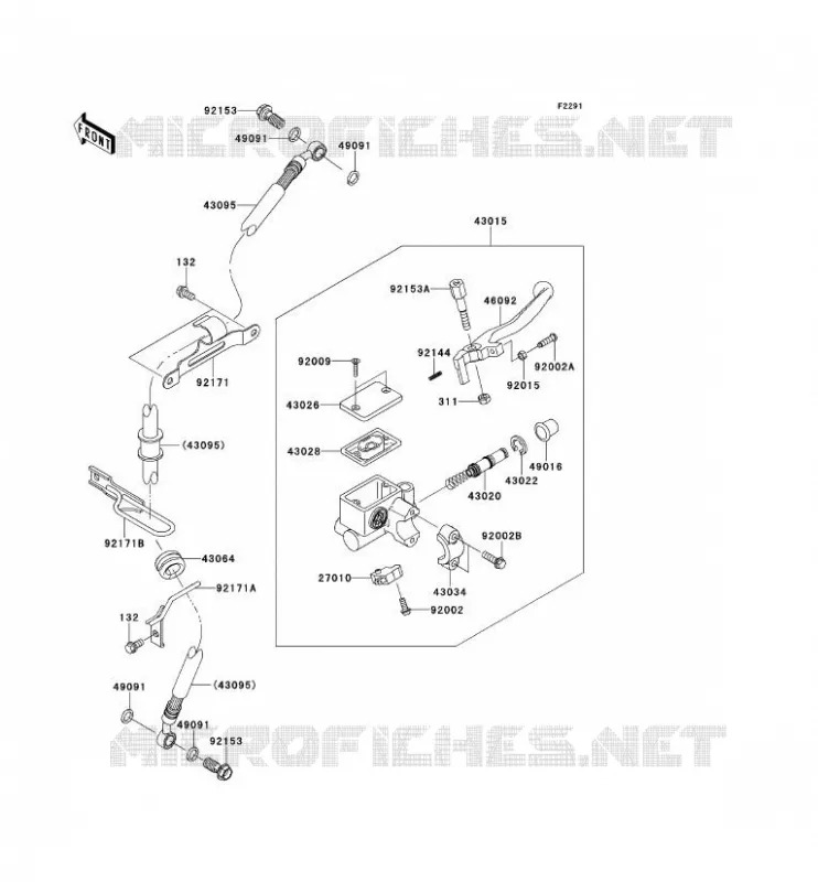 MAITRE CYLINDRE AV Kawasaki MOTOS 650 2008 KLR650  KL650E8F