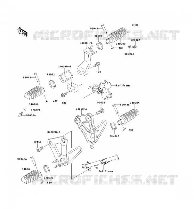 REPOSE PIED Kawasaki MOTOS 650 2008 KLR650  KL650E8F