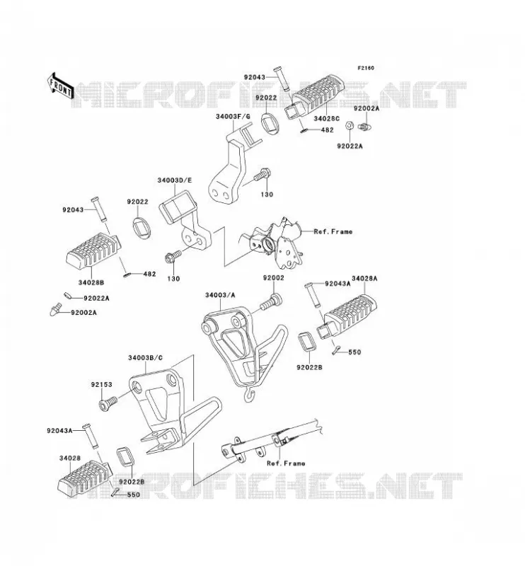 REPOSE PIED Kawasaki MOTOS 650 2009 KLR650  KL650E9F