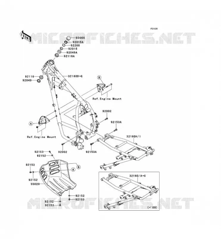 CH&Acirc;SSIS Kawasaki MOTOS 650 2009 KLR650  KL650E9F