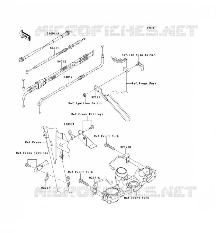 CABLES Kawasaki MOTOS 650 2009 KLR650  KL650E9F