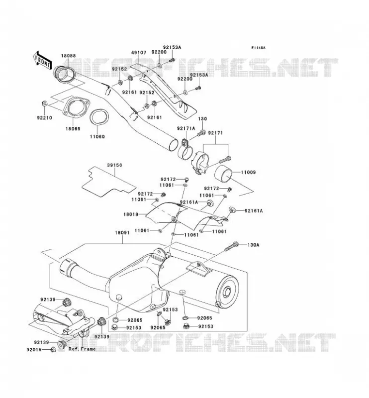 &Eacute;CHAPPEMENT Kawasaki MOTOS 650 2010 KLR650  KL650EAF