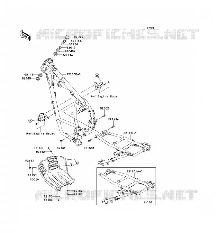 CH&Acirc;SSIS Kawasaki MOTOS 650 2010 KLR650  KL650EAF