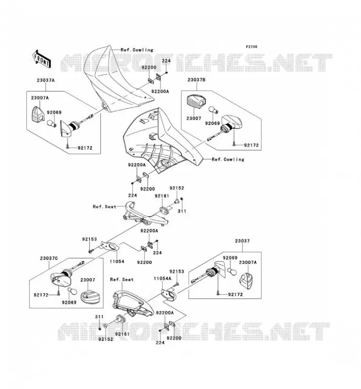 CLIGNOTANTS Kawasaki MOTOS 650 2011 KLR650  KL650EBF