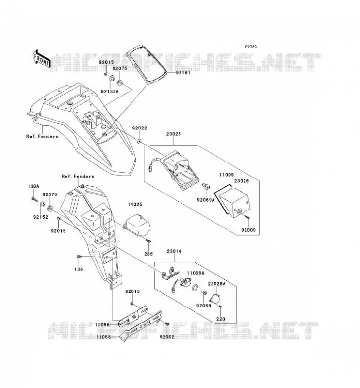 FEUX ARRI&Egrave;RE(S) Kawasaki MOTOS 650 2012 KLR650  KL650ECF