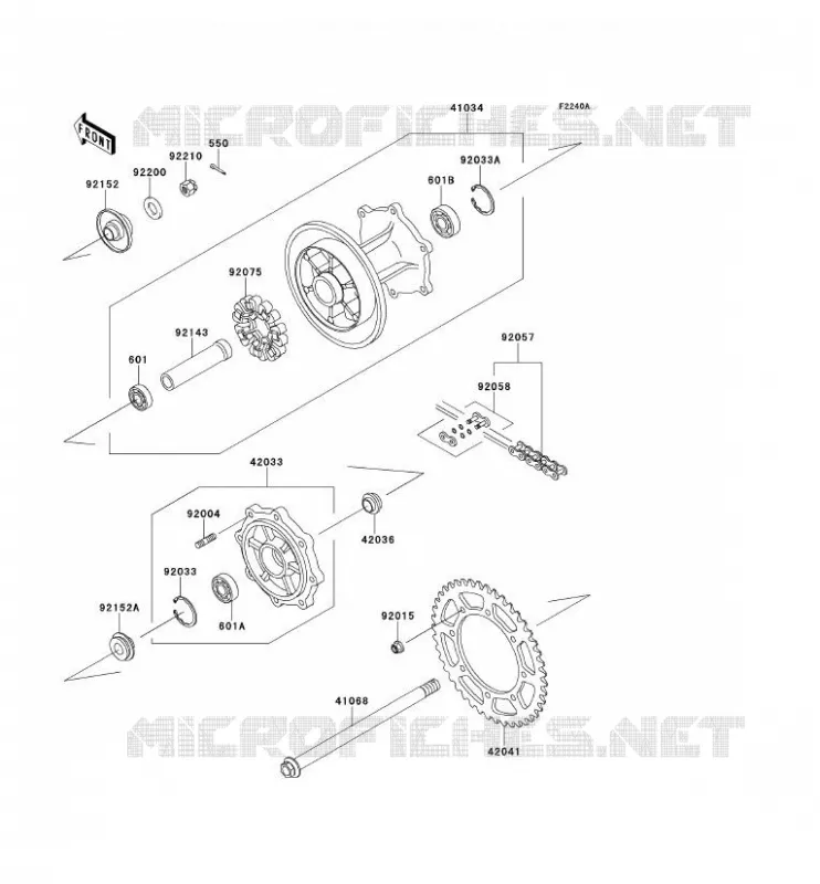 MOYEU ARRIERE Kawasaki MOTOS 650 2012 KLR650  KL650ECF