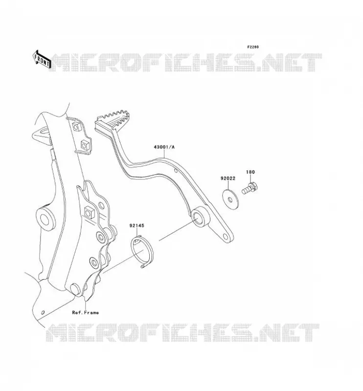 PEDALE DE FREIN Kawasaki MOTOS 650 2012 KLR650  KL650ECF