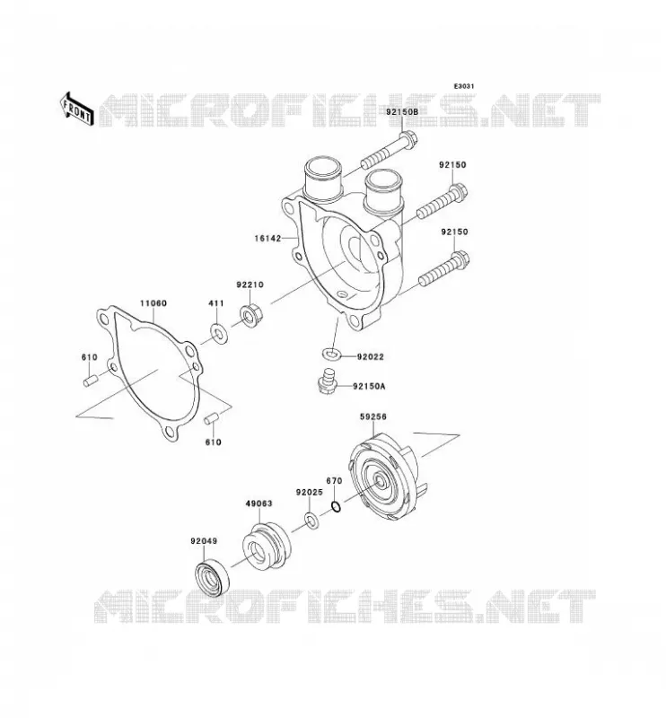 POMPE &Agrave; EAU Kawasaki MOTOS 650 2012 KLR650  KL650ECF