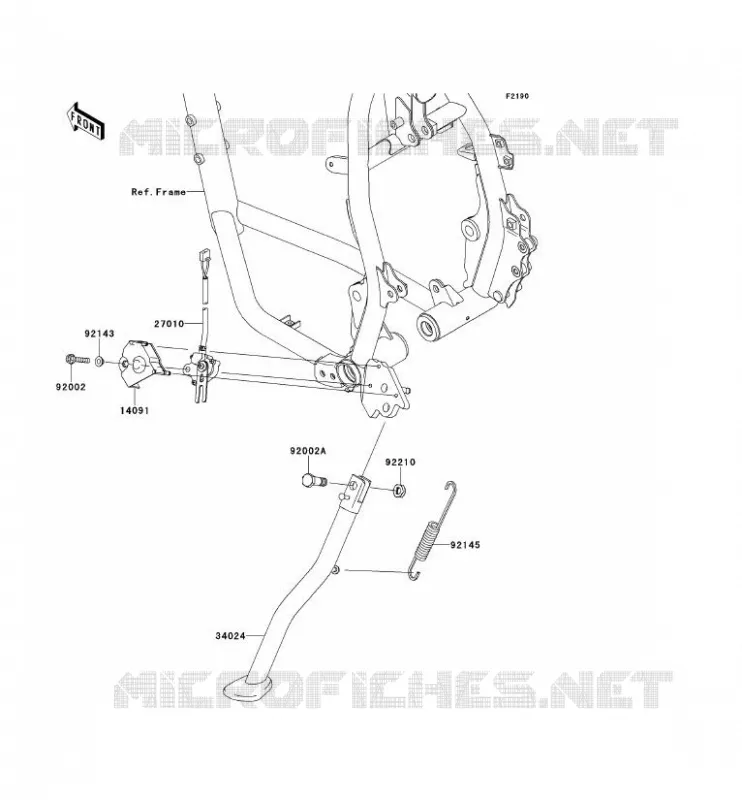 BEQUILLES Kawasaki MOTOS 650 2012 KLR650  KL650ECF