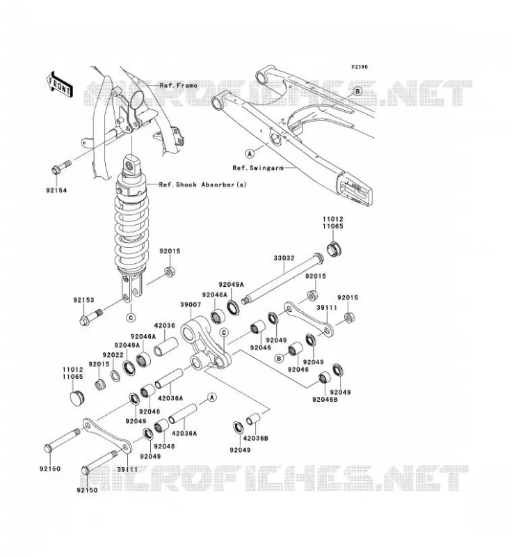 SUSPENSION ARRI&Egrave;RE Kawasaki MOTOS 650 2012 KLR650  KL650ECF