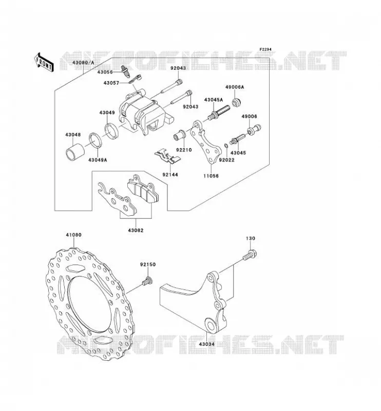 FREIN ARRIERE Kawasaki MOTOS 650 2013 KLR650  KL650EDF