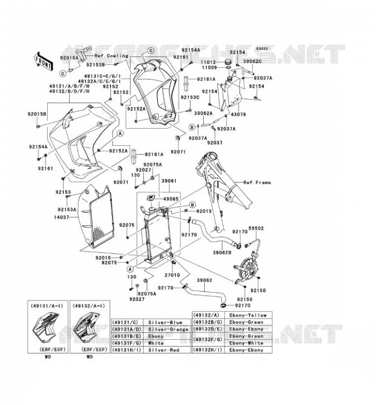 RADIATEUR Kawasaki MOTOS 650 2013 KLR650  KL650EDF