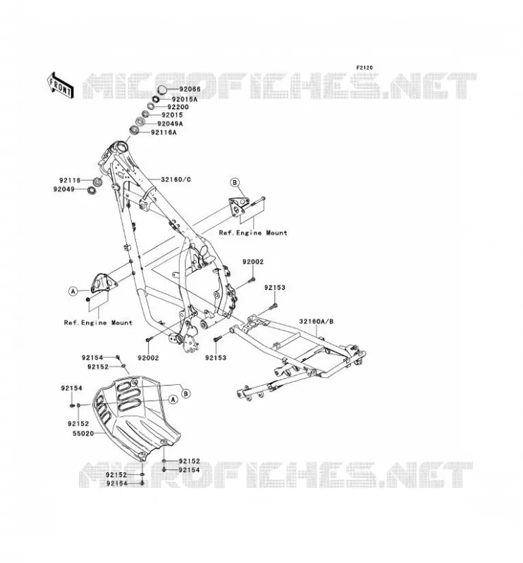 CH&Acirc;SSIS Kawasaki MOTOS 650 2013 KLR650  KL650EDF