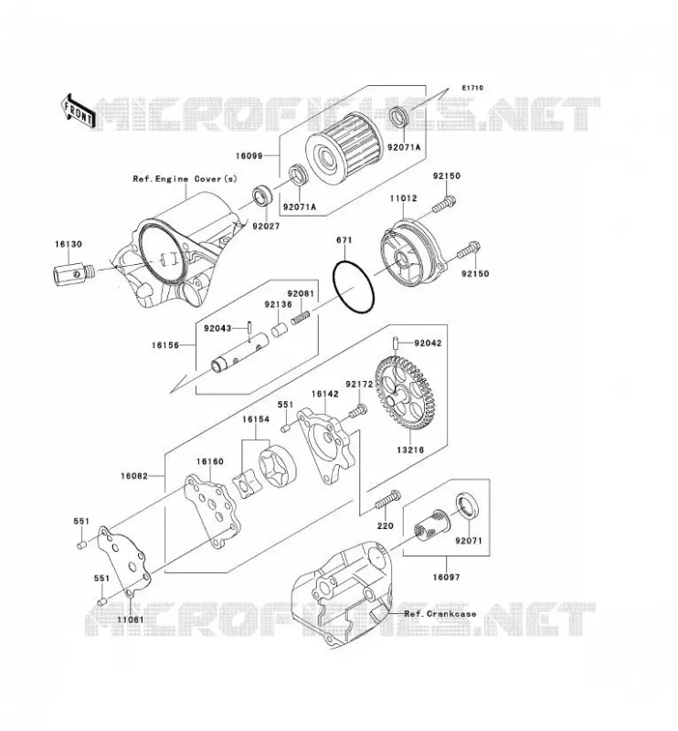 POMPE A HUILE Kawasaki MOTOS 650 2013 KLR650  KL650EDF