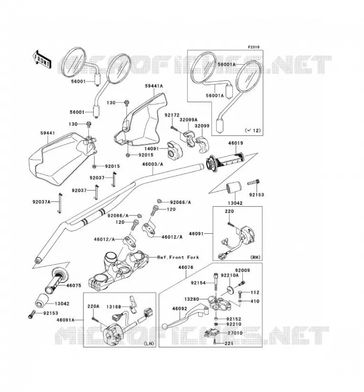 GUIDON Kawasaki MOTOS 650 2013 KLR650  KL650EDF